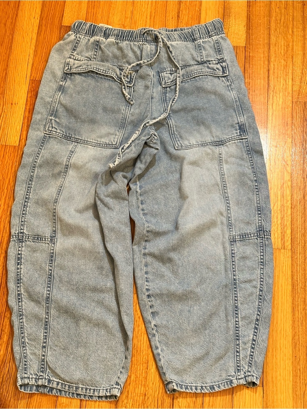 Habitual jeans Light Wash Drawstring Denim Cargo Pants size M  (h8)